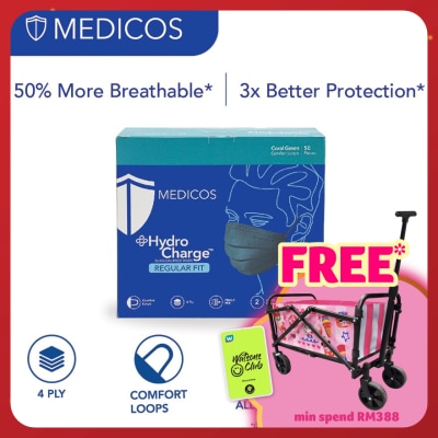 MEDICOS 4ply Hydrocharge Regular Fit Coral Green 50's