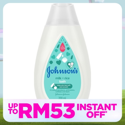 JOHNSON'S Baby Milk + Rice Bath 200ml
