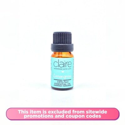 CLAIRE ORGANICS Lemongrass Essential Oil 10ml