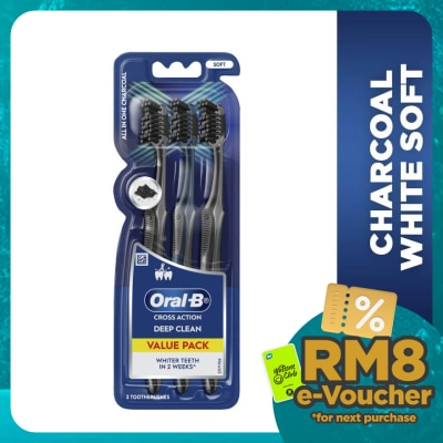 ORAL-B Charcoal White Soft Toothbrush 3s