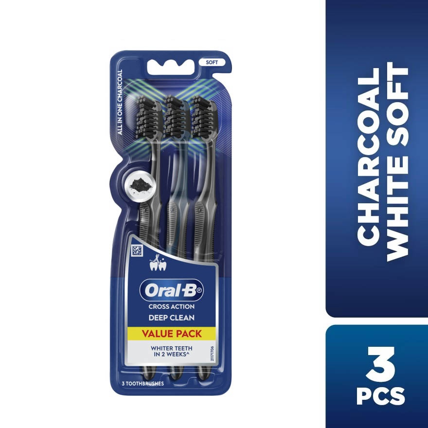 Charcoal White Soft Toothbrush 3s image