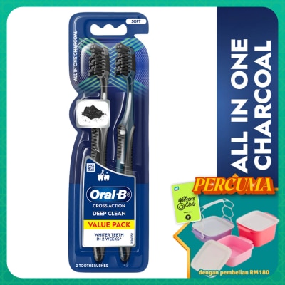 ORAL-B - Charcoal White Soft Toothbrush 2s