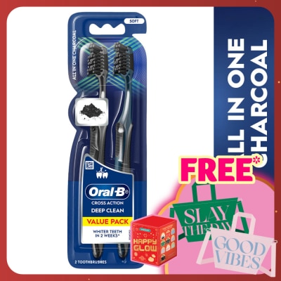 ORAL-B Charcoal White Soft Toothbrush 2s