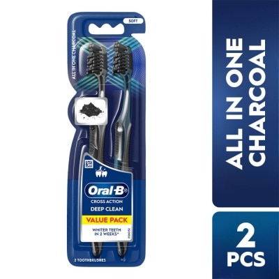 ORAL-B Charcoal White Soft Toothbrush 2s