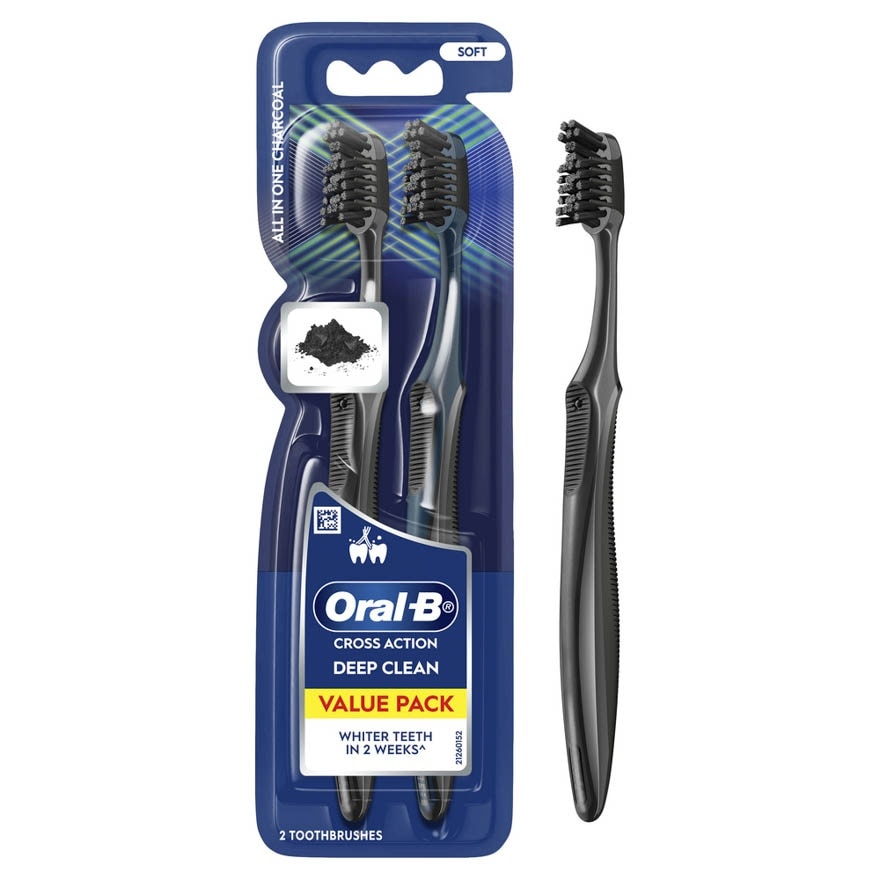 Charcoal White Soft Toothbrush 2s