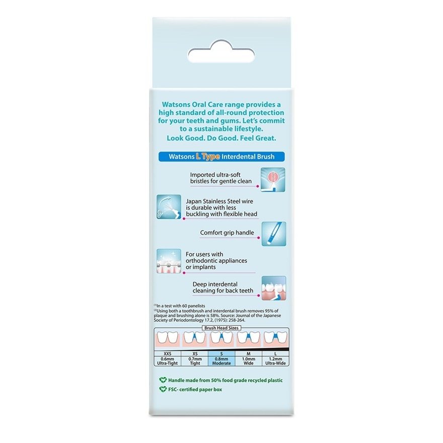 L Type Interdental Brushes 6's