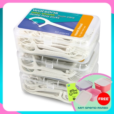 WATSONS Round Thread Dental Flossers 50's x 3