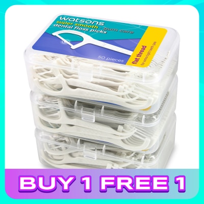 WATSONS Flat Thread Dental Floss Picks 50's x 3 box