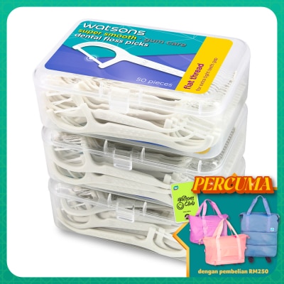 WATSONS - Flat Thread Dental Floss Picks 50's x 3 box