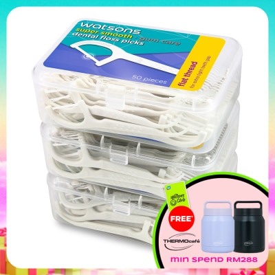 WATSONS - Flat Thread Dental Floss Picks 50's x 3 box
