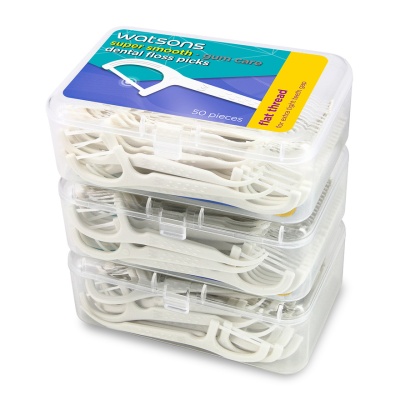 WATSONS - Flat Thread Dental Floss Picks 50's x 3 box image