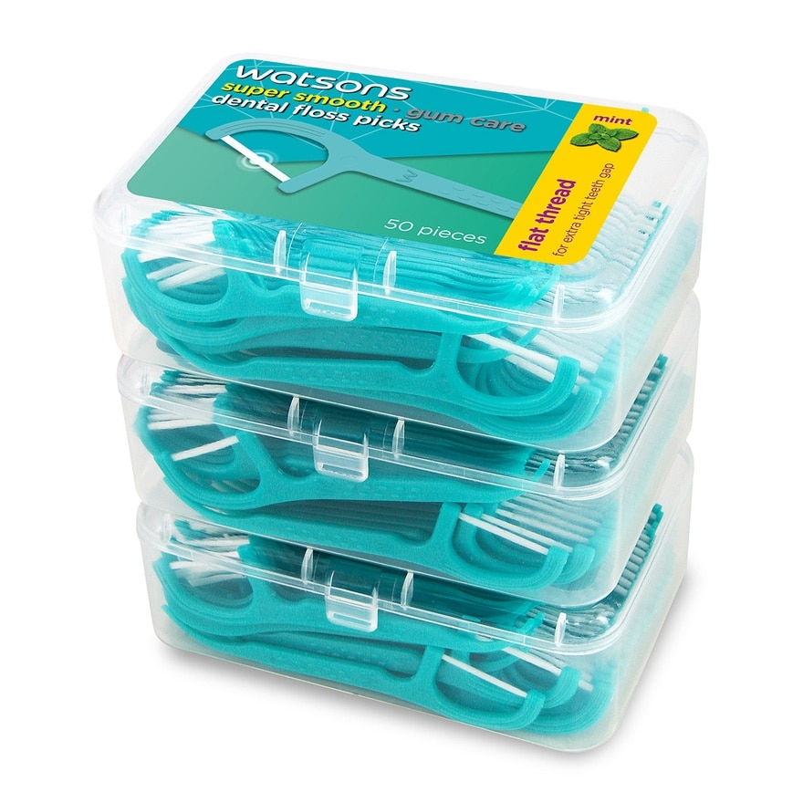 Mint Flat Dental Floss 50'sx3Box