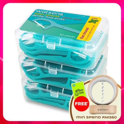 WATSONS - Mint Flat Dental Floss 50'sx3Box