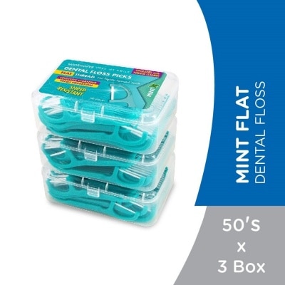 WATSONS Mint Flat Dental Floss 50'sx3Box