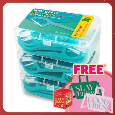 WATSONS Mint Flat Dental Floss 50'sx3Box