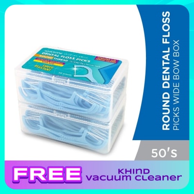 WATSONS Round Dental Floss Picks Wide Bow Box 50's x 2
