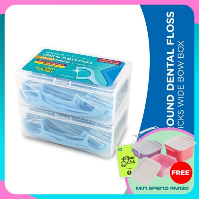 WATSONS Round Dental Floss Picks Wide Bow Box 50's x 2