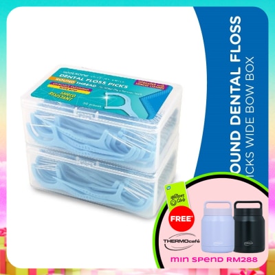 WATSONS - Round Dental Floss Picks Wide Bow Box 50's x 2