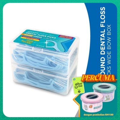 WATSONS Round Dental Floss Picks Wide Bow Box 50's x 2