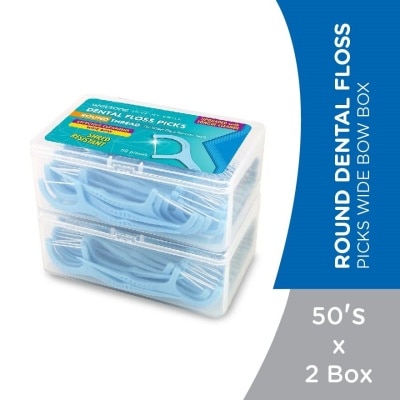 WATSONS Round Dental Floss Picks Wide Bow Box 50's x 2