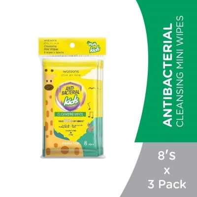 WATSONS Antibacterial Cleansing Mini Wipes 8sx3