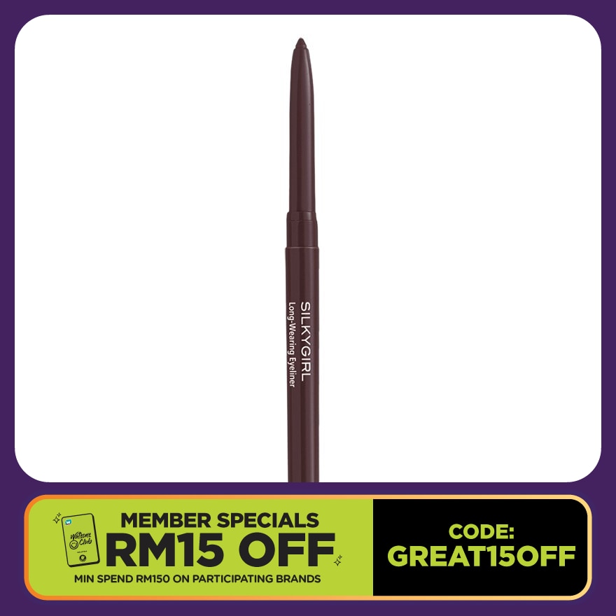 SILKYGIRL Long Wearing Eyeliner 01 Black Brown 1pc