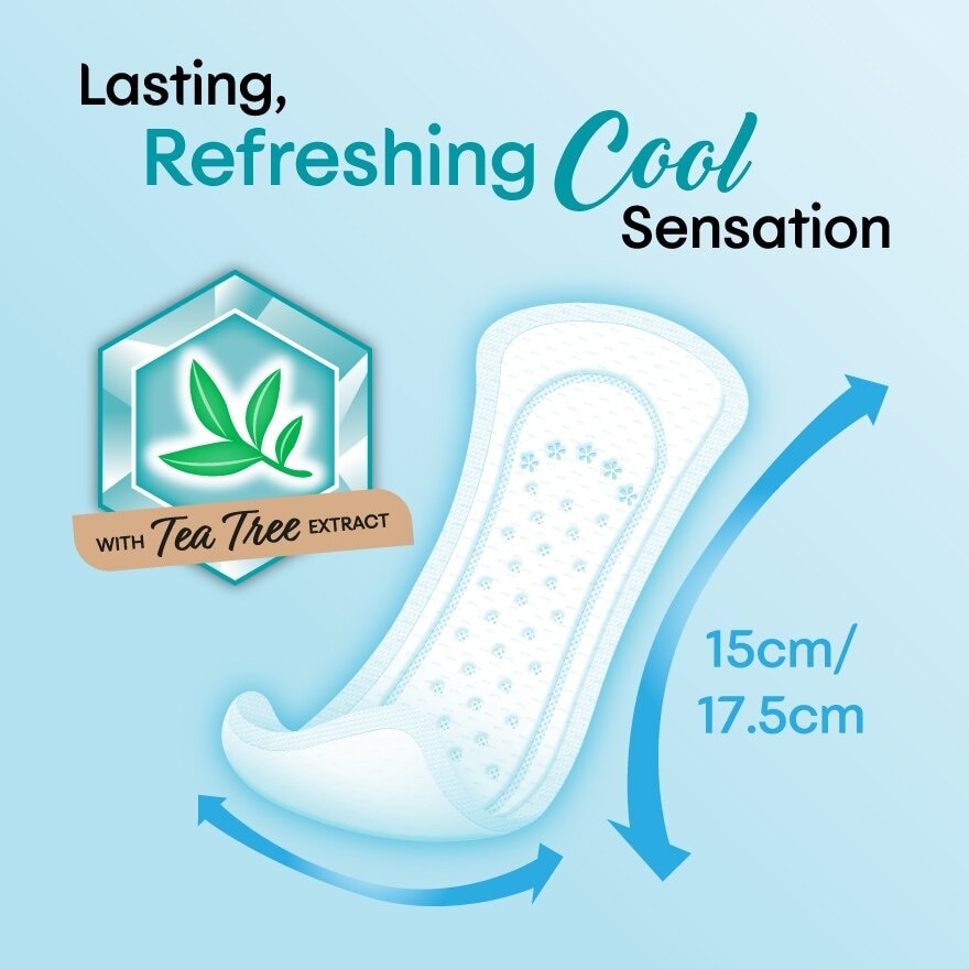 Herbal Cool Regular Pantyliner 15cm (26s x 3 Packs) - Liners with Cooling Tea Tree Extract