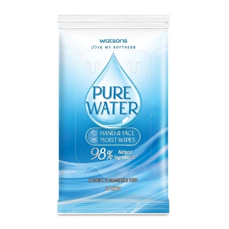 Pure Water Hand & Face Moist Wipes 3x10s