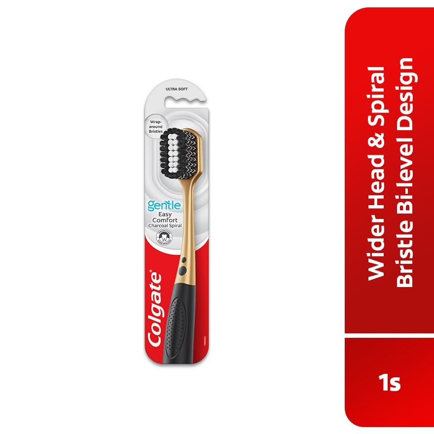Colgate Easy Comfort Charcoal Spiral Toothbrush 1s (Super Soft Bristles)