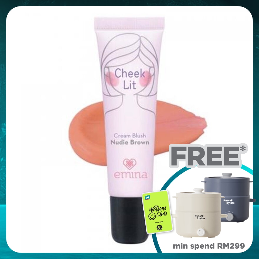 EMINA Cheek Lit Cream Blush Nudie Brown 10 ml