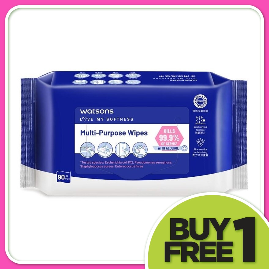 Multi-Purpose Wipes with Alcohol 90s