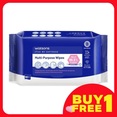 WATSONS Multi-Purpose Wipes with Alcohol 90s