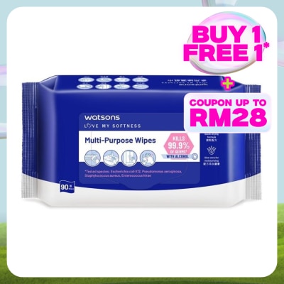 WATSONS Multi-Purpose Wipes with Alcohol 90s