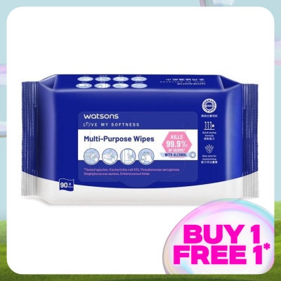WATSONS Multi-Purpose Wipes with Alcohol 90s