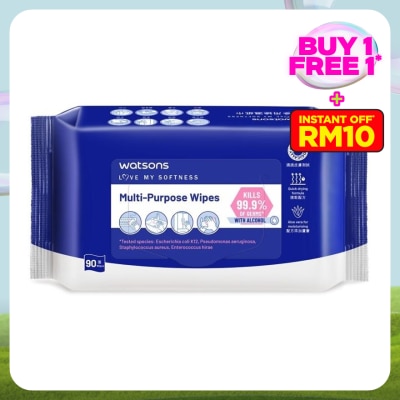 WATSONS Multi-Purpose Wipes with Alcohol 90s
