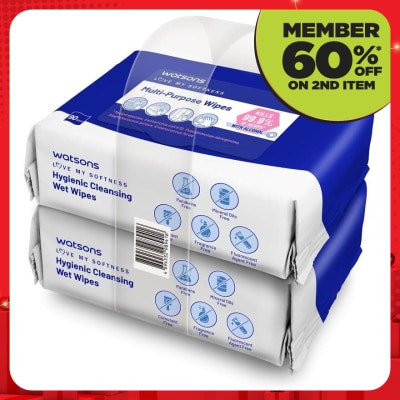 WATSONS Multi-Purpose Wipes 90sx2