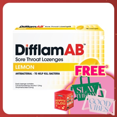 DIFFLAM AB Sore Throat Lozenges Lemon 12's