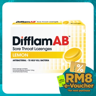 DIFFLAM AB Sore Throat Lozenges Lemon 12's