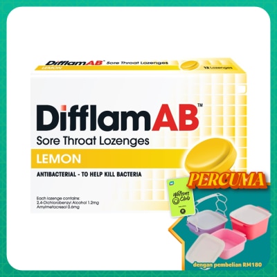 DIFFLAM - AB Sore Throat Lozenges Lemon 12's