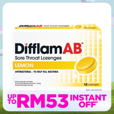 DIFFLAM AB Sore Throat Lozenges Lemon 12's
