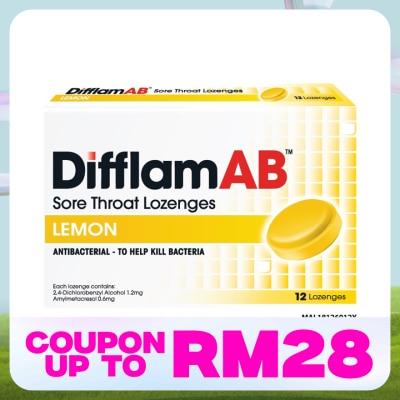 DIFFLAM AB Sore Throat Lozenges Lemon 12's