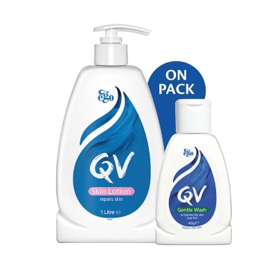 QV Skin Lotion 1L Foc Gentle Wash 40G