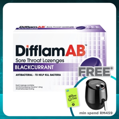 DIFFLAM AB Sore Throat Lozenges Blackcurrant 12's