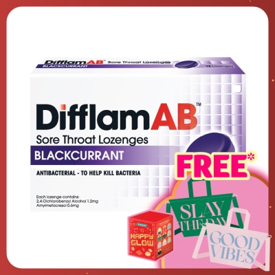 DIFFLAM AB Sore Throat Lozenges Blackcurrant 12's