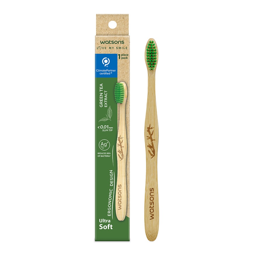 Green Tea Bamboo Toothbrush Ultra Soft 1s image