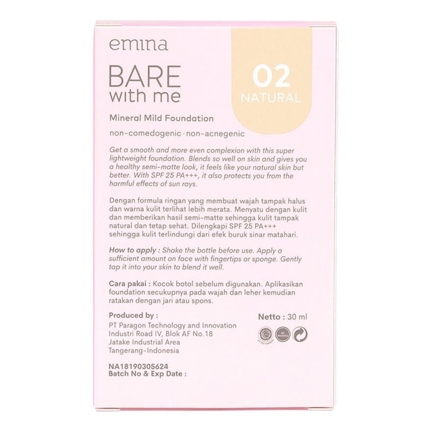 Bare with Me Mineral Mild Foundation 02 Natural 30