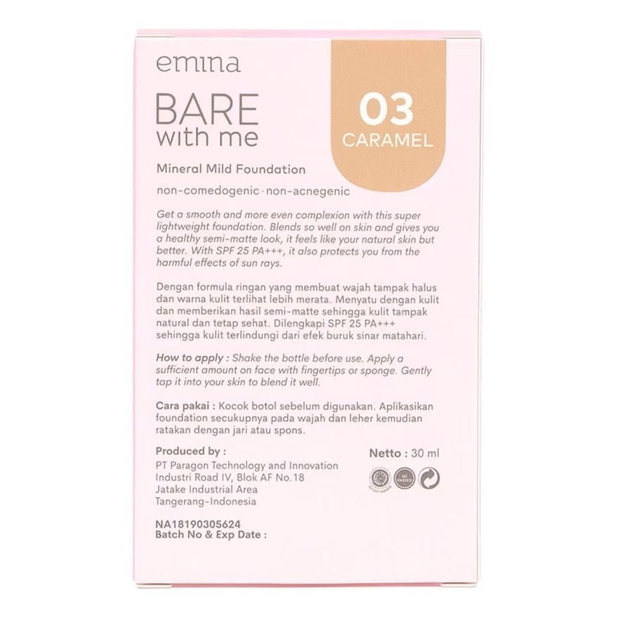 Bare with Me Mineral Mild Foundation 03 Caramel 30