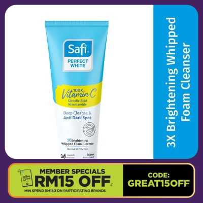 SAFI Perfect White 3X Brightening Whipped Foam Cleanser 95g