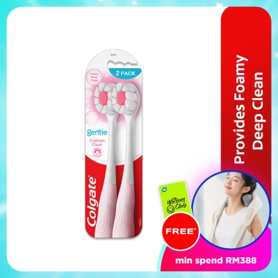 COLGATE - Colgate Cushion Clean Super Dense Fluffy Thin Toothbrush 2s Value pack (Soft)