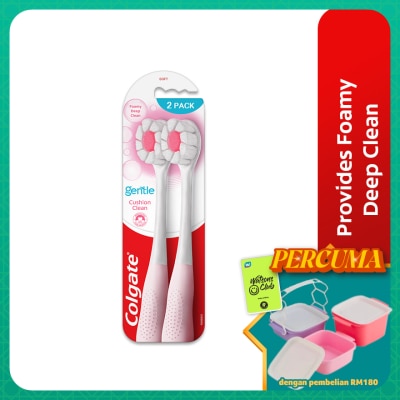 COLGATE - Colgate Cushion Clean Super Dense Fluffy Thin Toothbrush 2s Value pack (Soft)